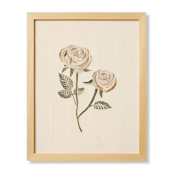 Rose Bud Beige Beige/Green 1'x1'3" Wall Art